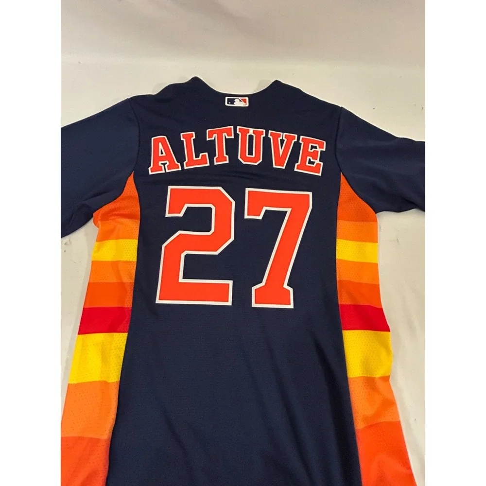 Houston Astros #27 Jose Altuve Nike Engineered Navy Orange‎ Size S MLB Jersey